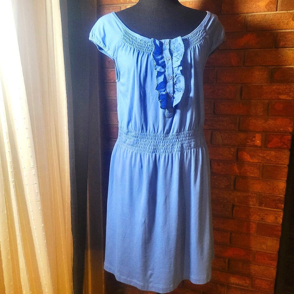 Theory Rich Blue Cap Sleeve Summer Dress - Size M